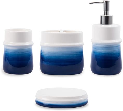 amazon blue bathroom accessories.